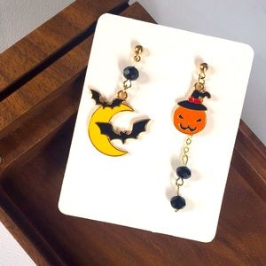 🍏50% OFF/3+...👻🎃Cute Bats/Jack-o'-lantern Halloween Dangle Earrings